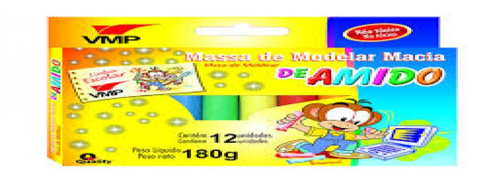 MASSA DE MODELAR C/ 12 CORES